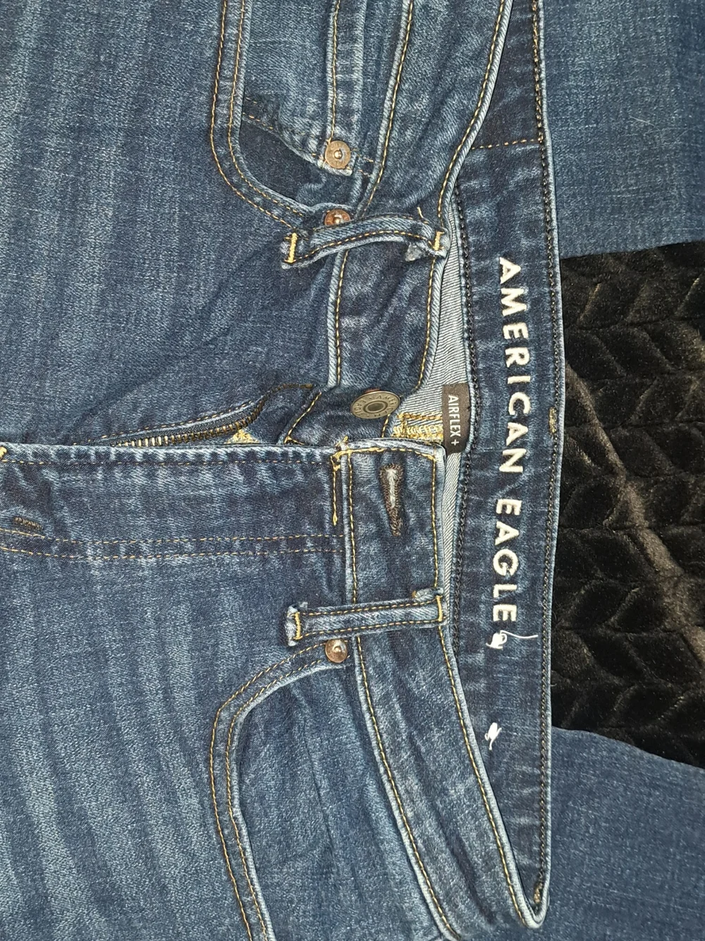 Men's Dark Blue Washed Straight Jeans